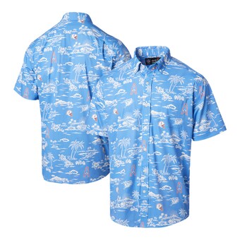 Men's Houston Oilers Reyn Spooner Light Blue Throwback Kekai Print Button-Up Shirt